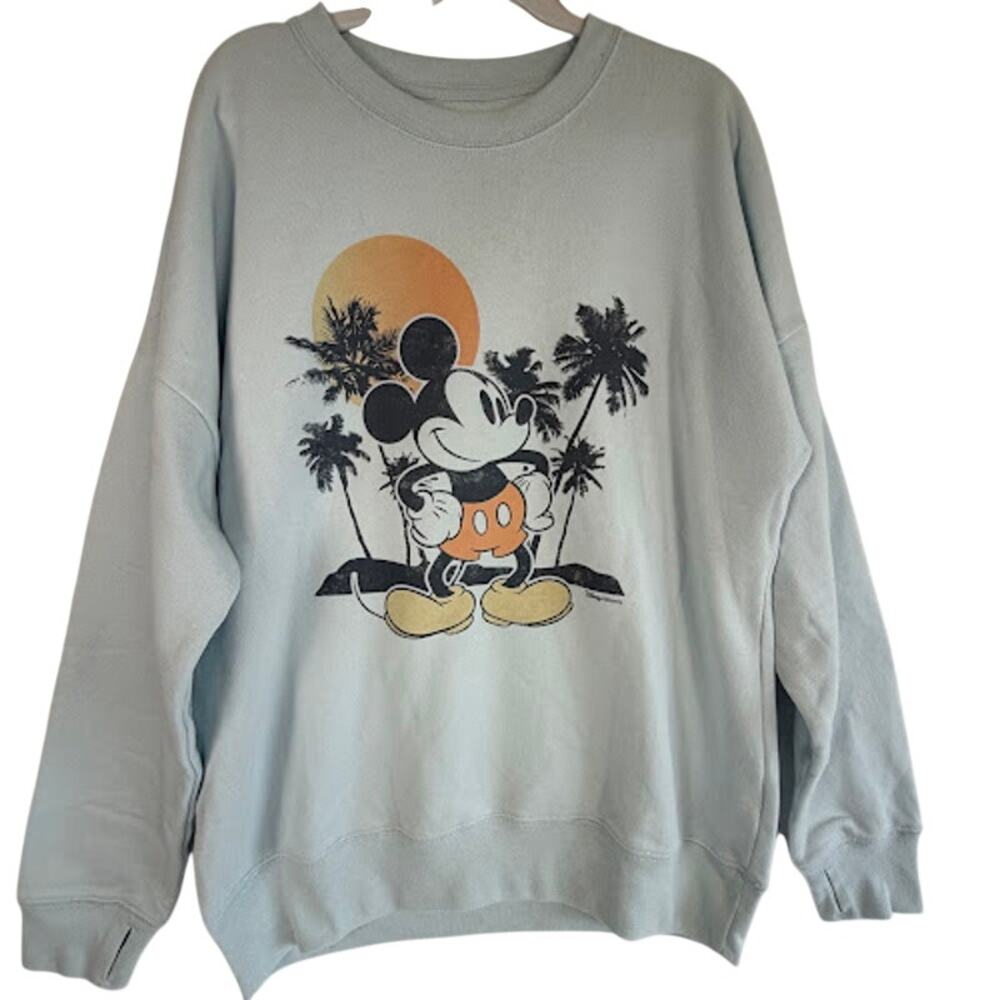 NWT Abercrombie Kids Mickey Mouse Pullover Sweatshirt Light Blue‎ 13/14 $50 MSRP